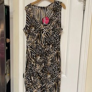 Slimpack Women's Animal Print Dress XL Built In Shapewear    ‎     3788
